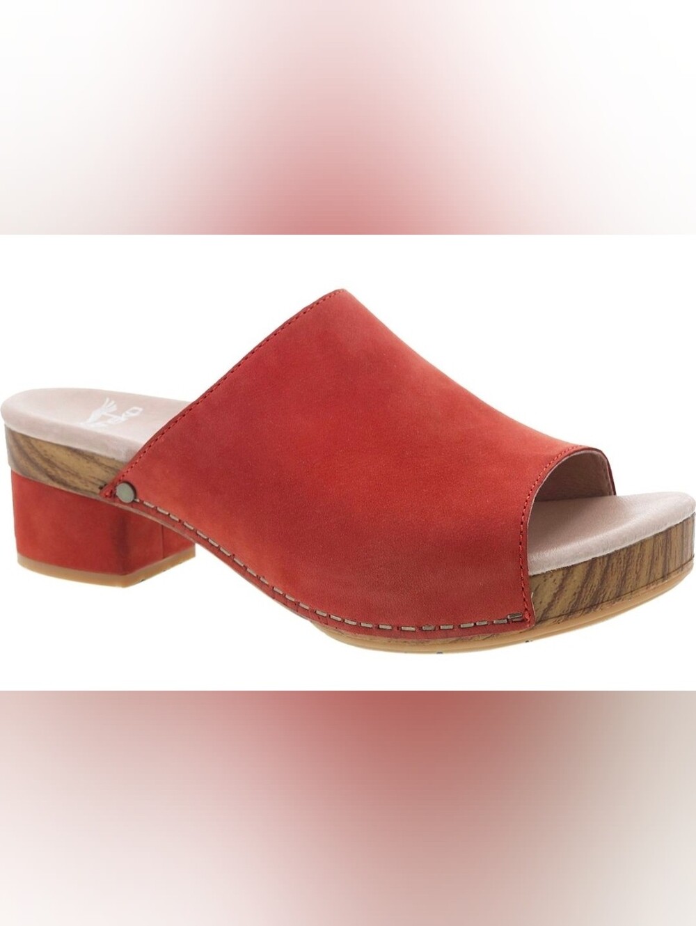 Dansko Maci Red Open-Toe Low Block Heel Mule Size 38
